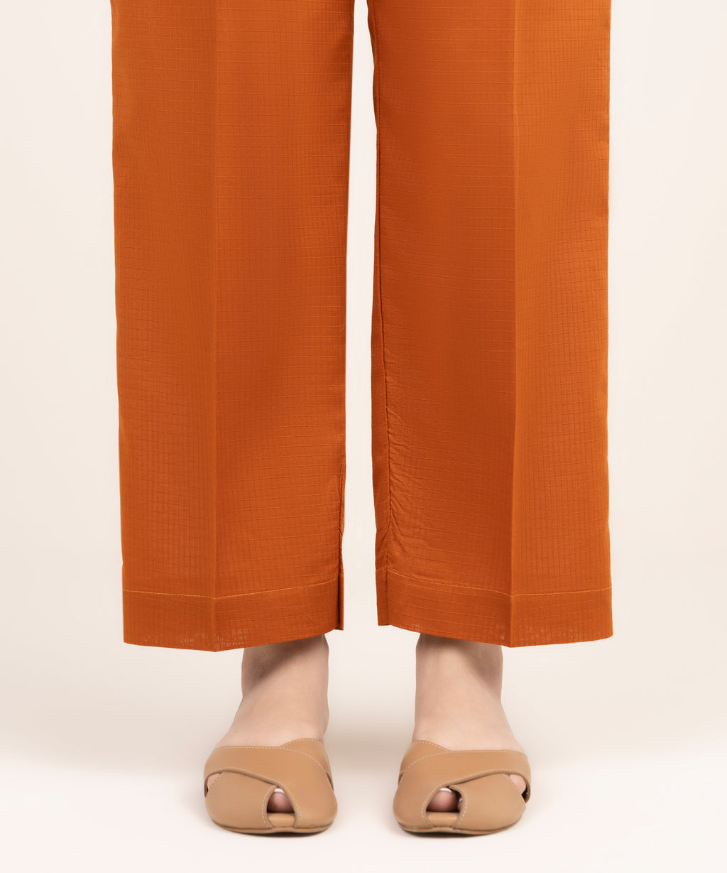 Handwoven Dobby Straight Pants