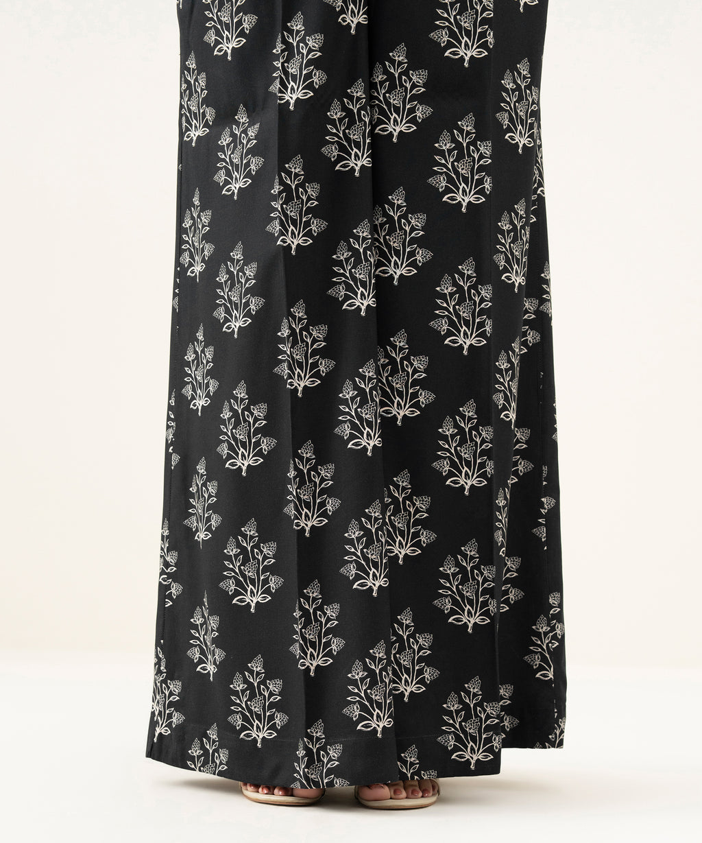 Printed Linen Flared Pants