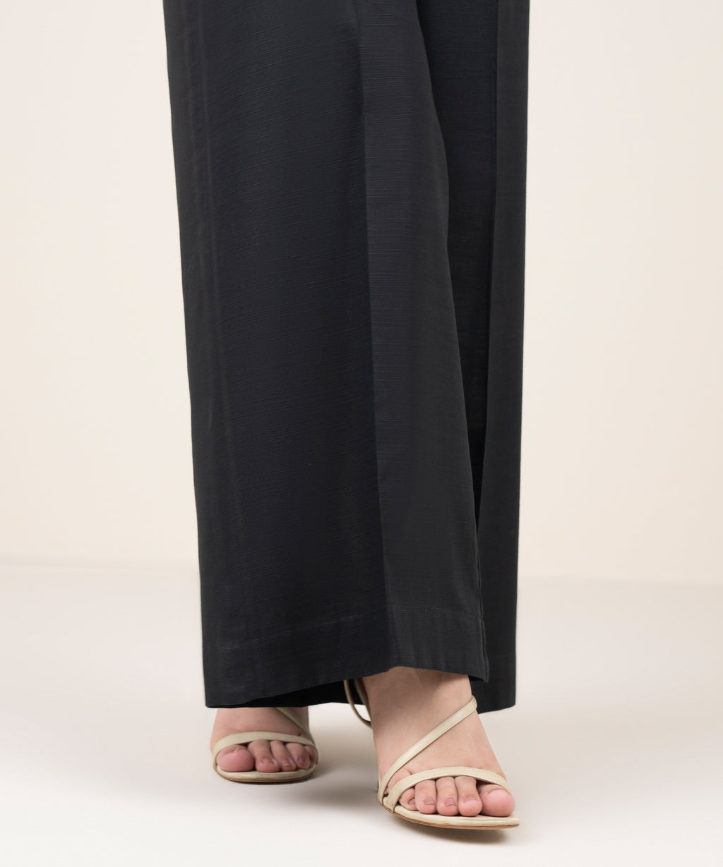 Solid Khaddar Flared Pants