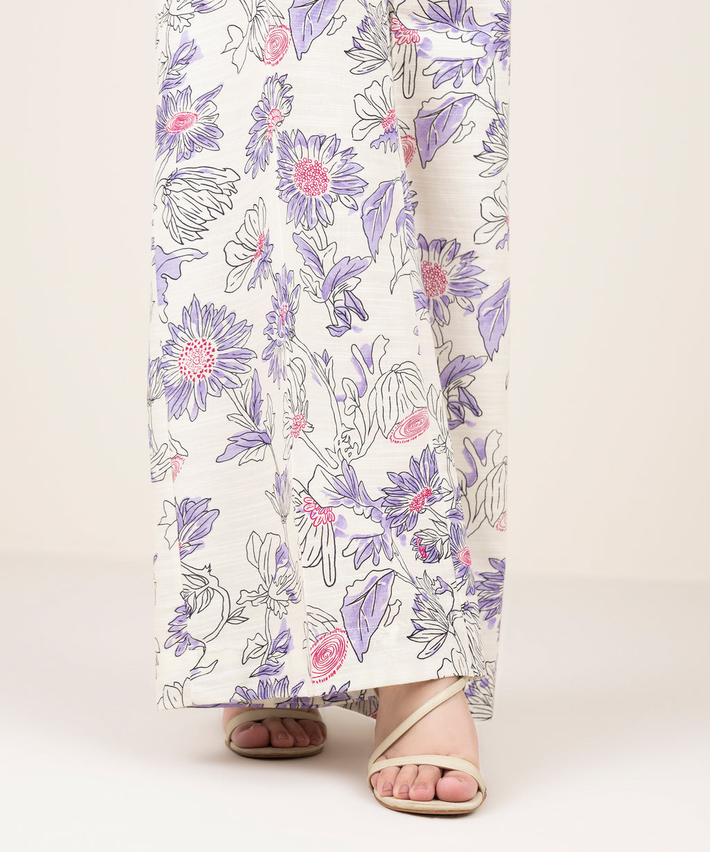 Printed Khaddar Flared Pants