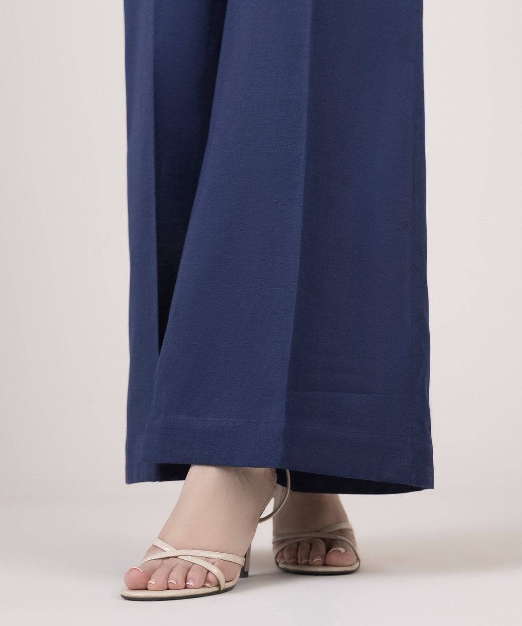 Blended Linen Flared Pants