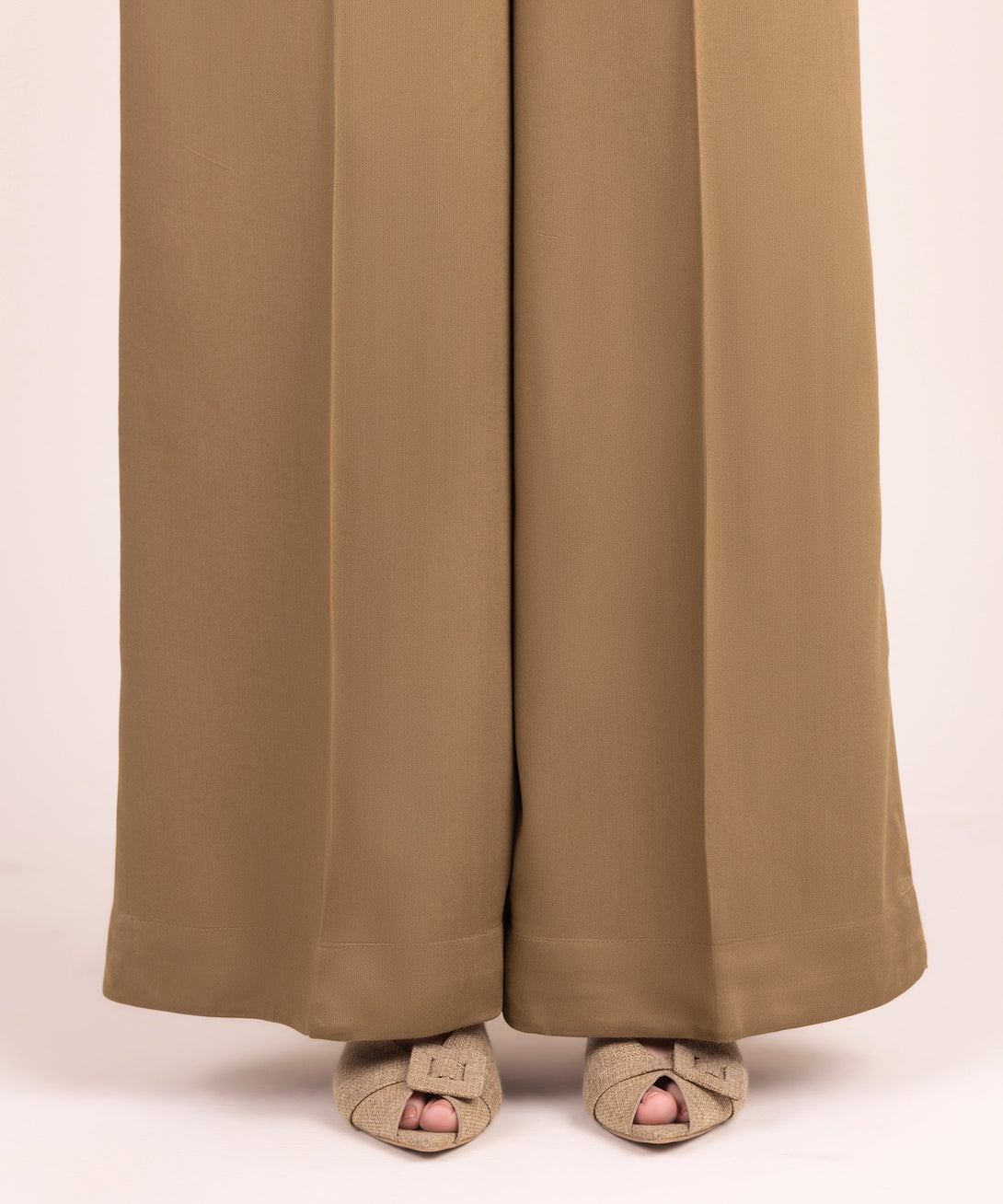 Women's RTW Bedford Solid Brown Flared Pants