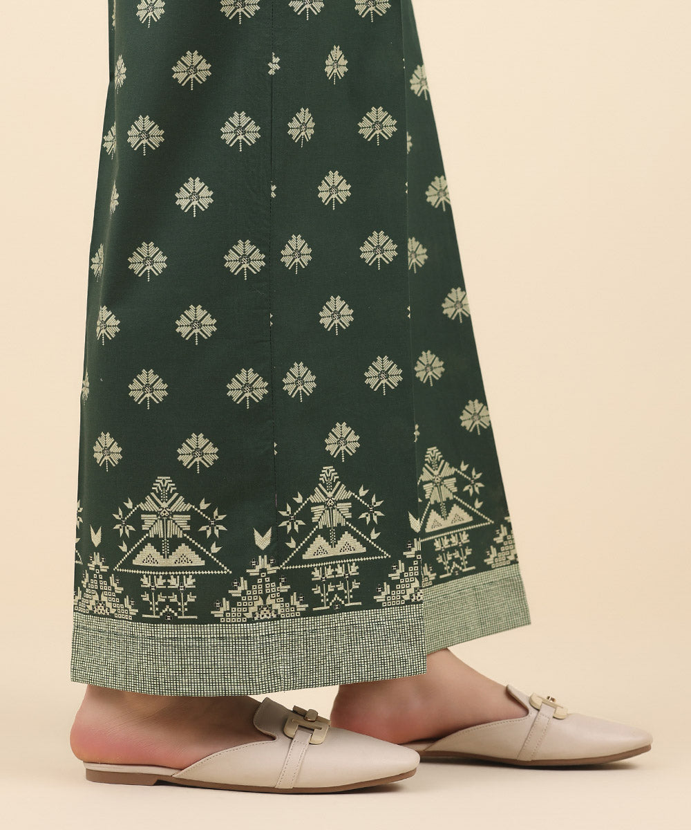 Women's Pret Cambric Green Printed Culottes