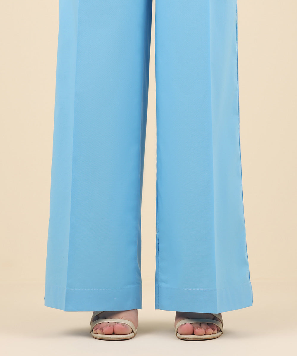 Women's Pret Cambric Blue Solid Culottes