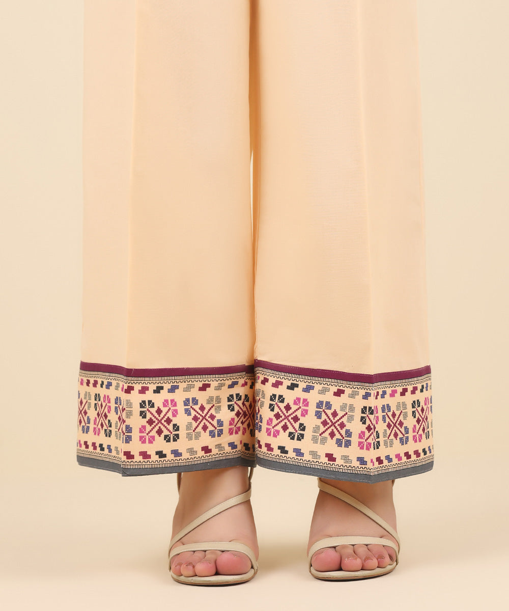 Women's Pret Cambric Beige Solid Culottes