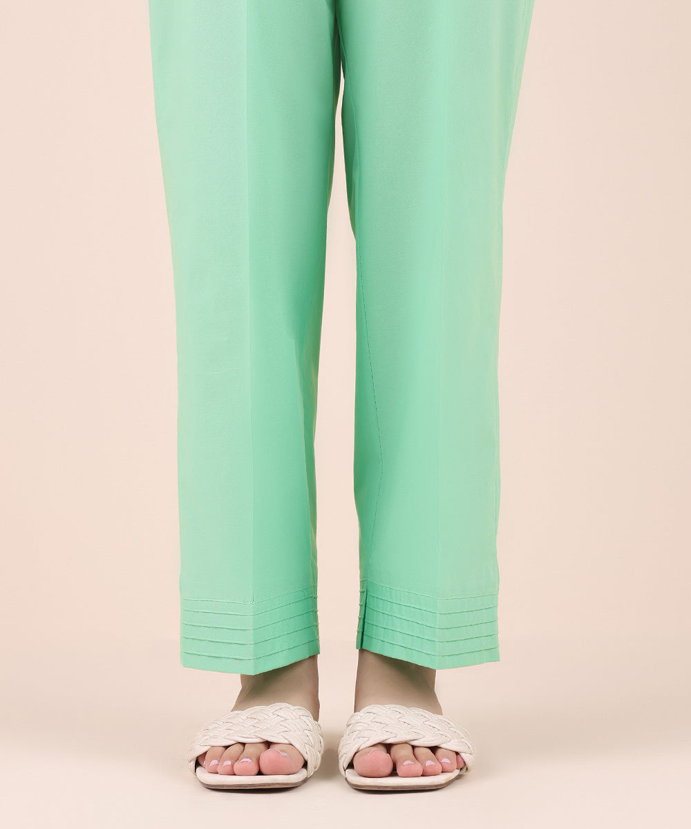 Women's Pret Cambric Green Dyed Straight Pants