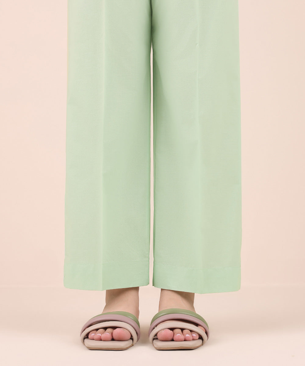 Women's Pret Cambric Green Dyed Straight Pants