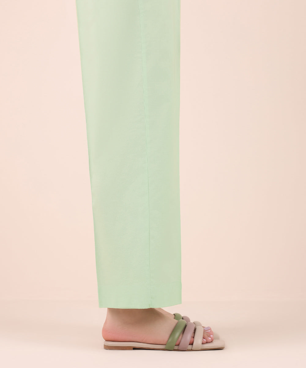 Women's Pret Cambric Green Dyed Straight Pants