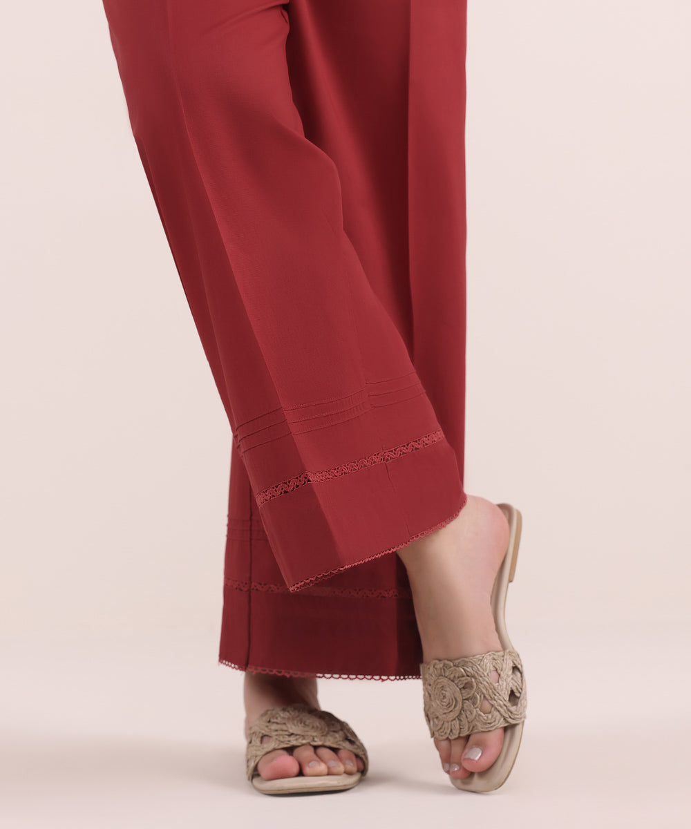 Women's Pret Cambric Red Dyed Culottes