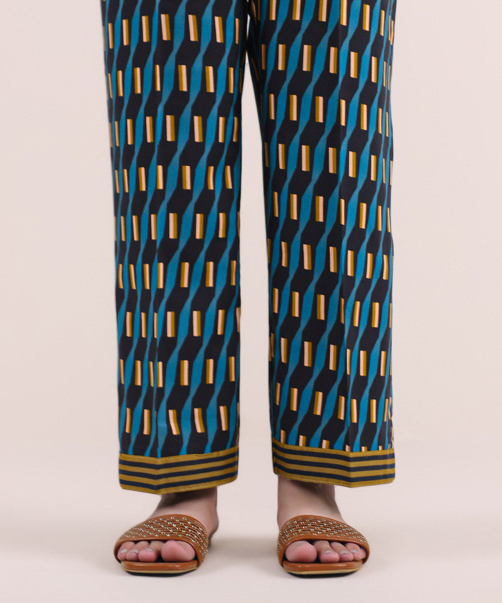 Women's Pret Cotton Multi Printed Straight Pants