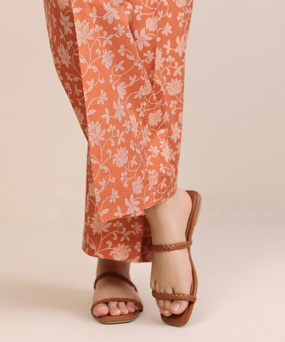 Women's Pret Cambric Orange Printed Culottes