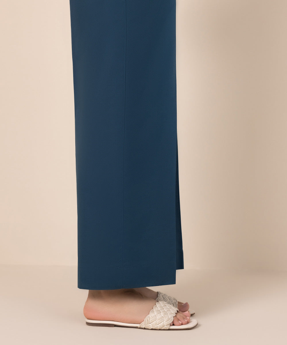 Women's Pret Cambric Blue Solid Culottes