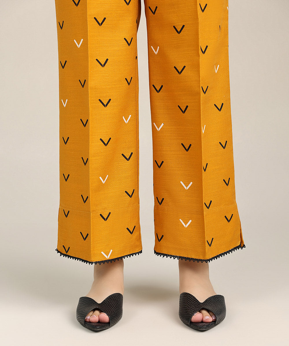 Women's Pret Khaddar Orange Printed Culottes