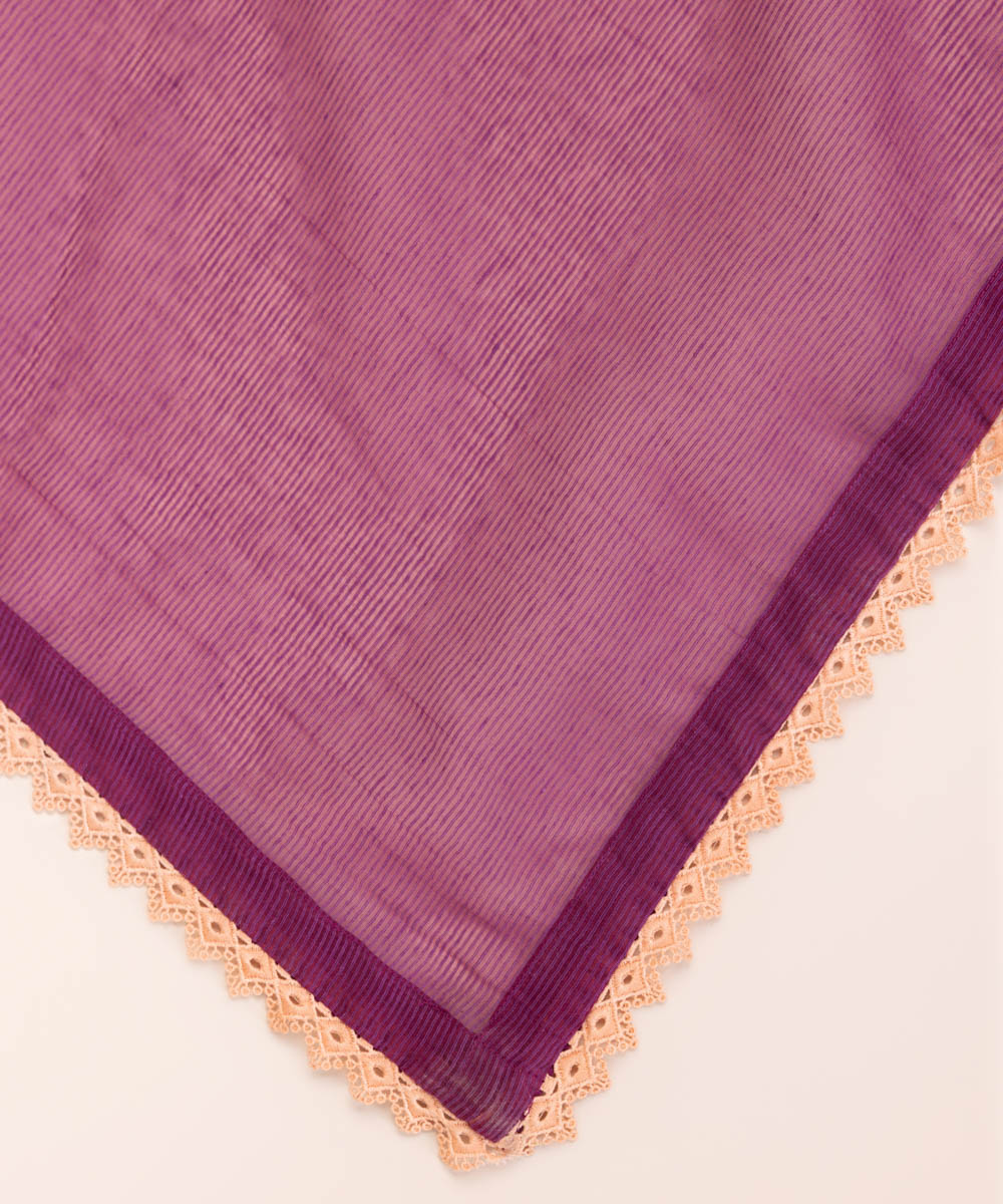 Blended Textured Karandi Purple Solid Dupatta