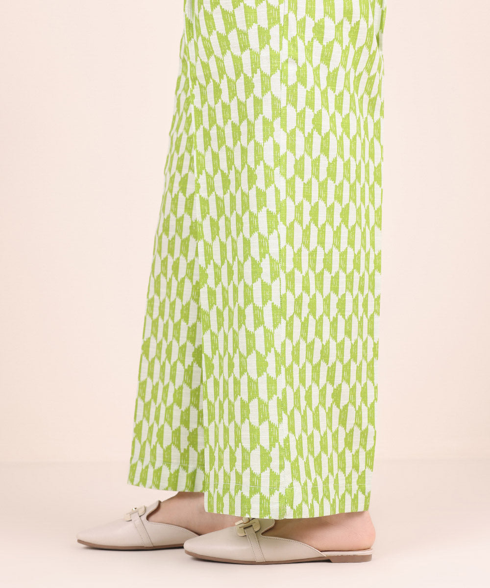 Women's Pret Khaddar Green Printed Culottes