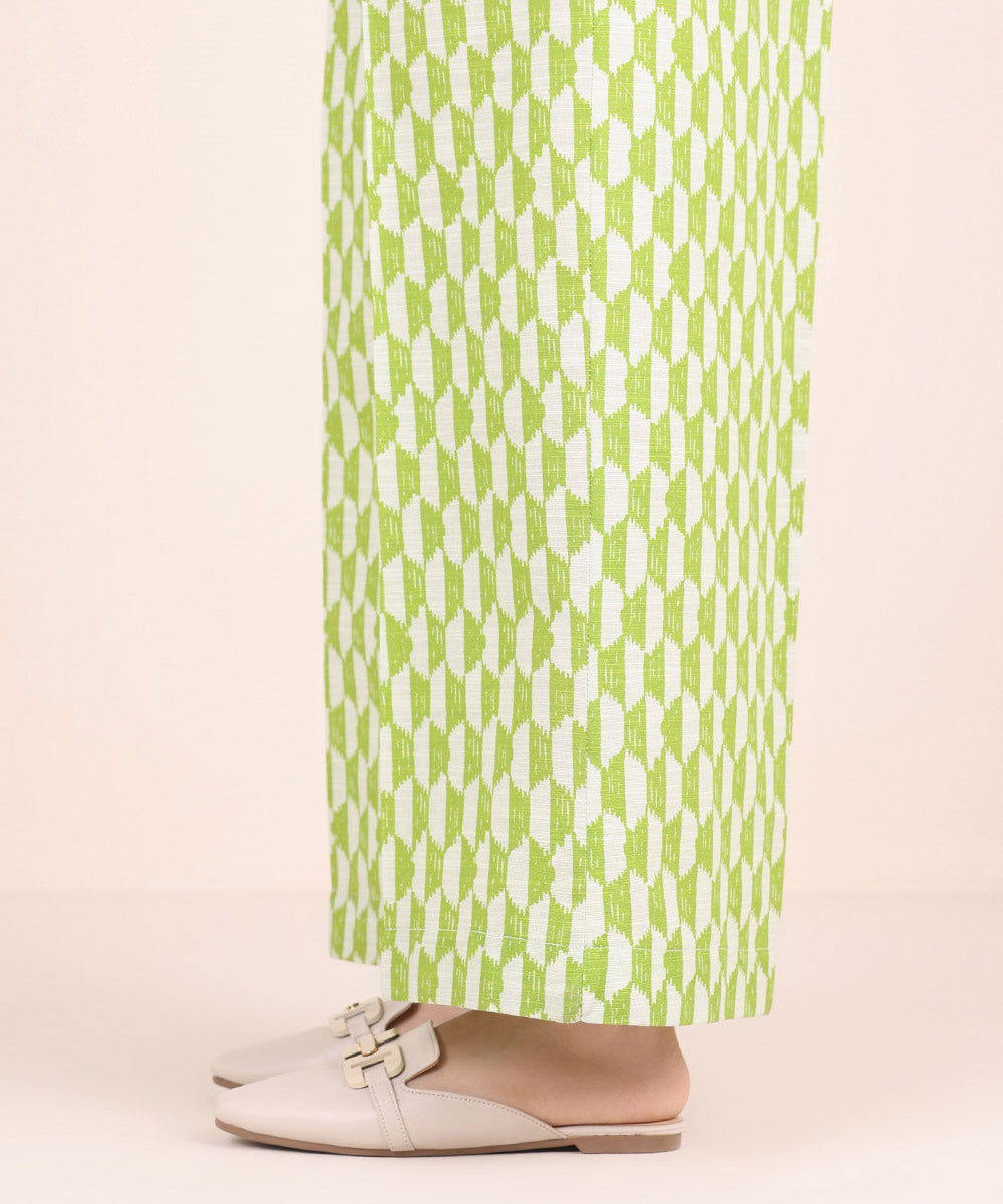 Women's Pret Khaddar Green Printed Culottes