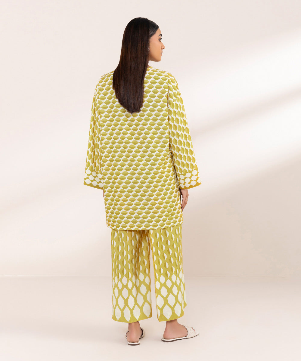 Women's Pret Cotton Embroidered Yellow Boxy Shirt