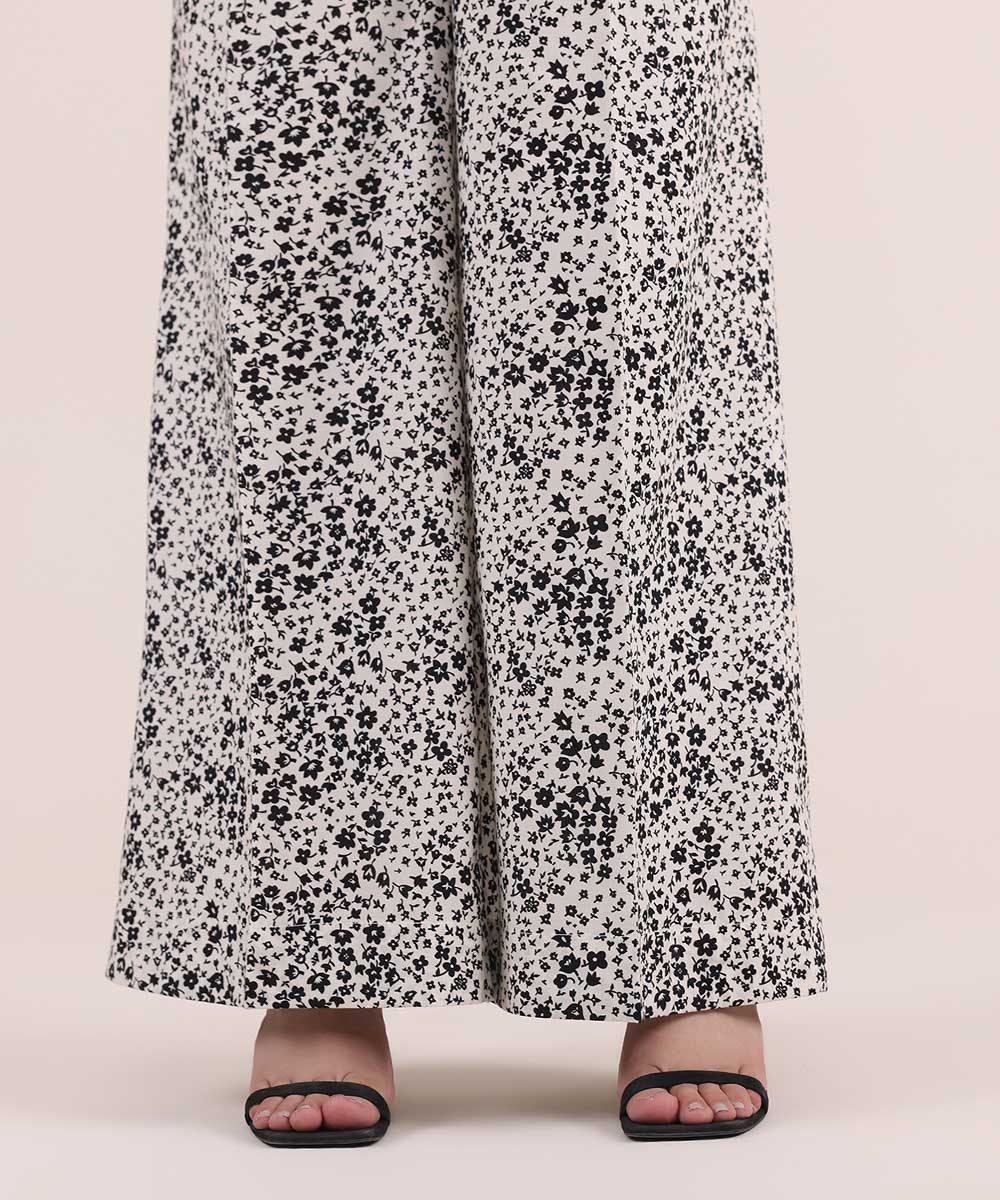 Women's Pret Cambric Black Printed Culottes