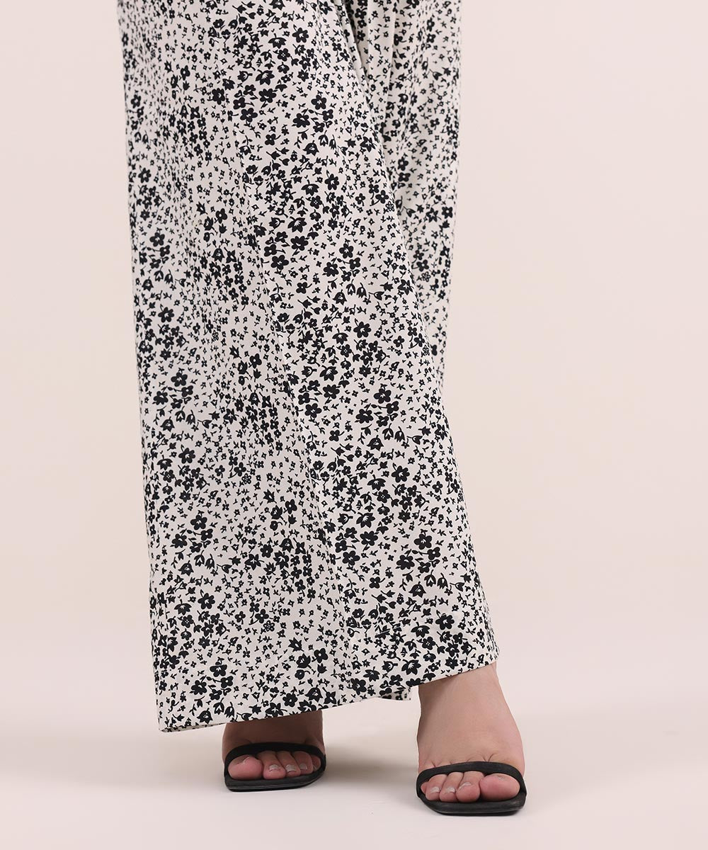 Women's Pret Cambric Black Printed Culottes