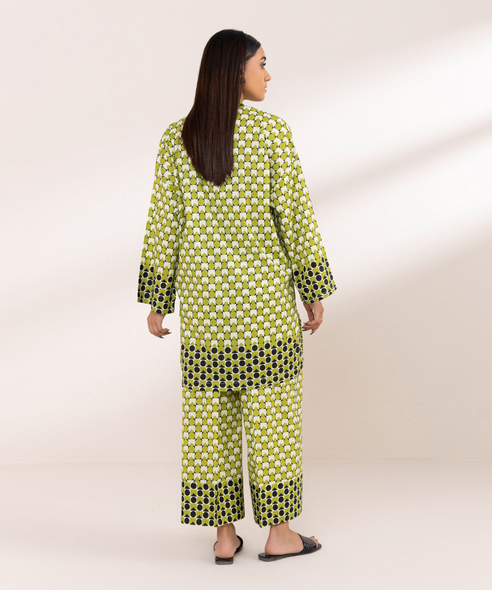 Women's Pret Cotton Embroidered Green Boxy Shirt