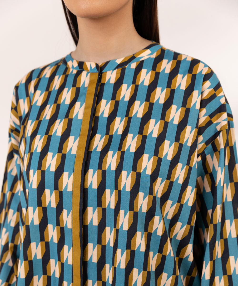 Women's Pret Cotton Embroidered Multi Boxy Shirt