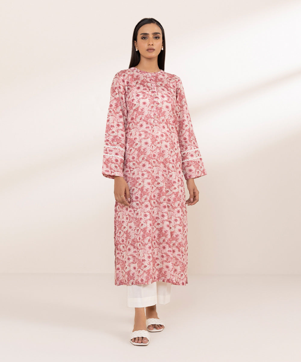 Women's Pret Lawn Printed Pink A-Line Shirt