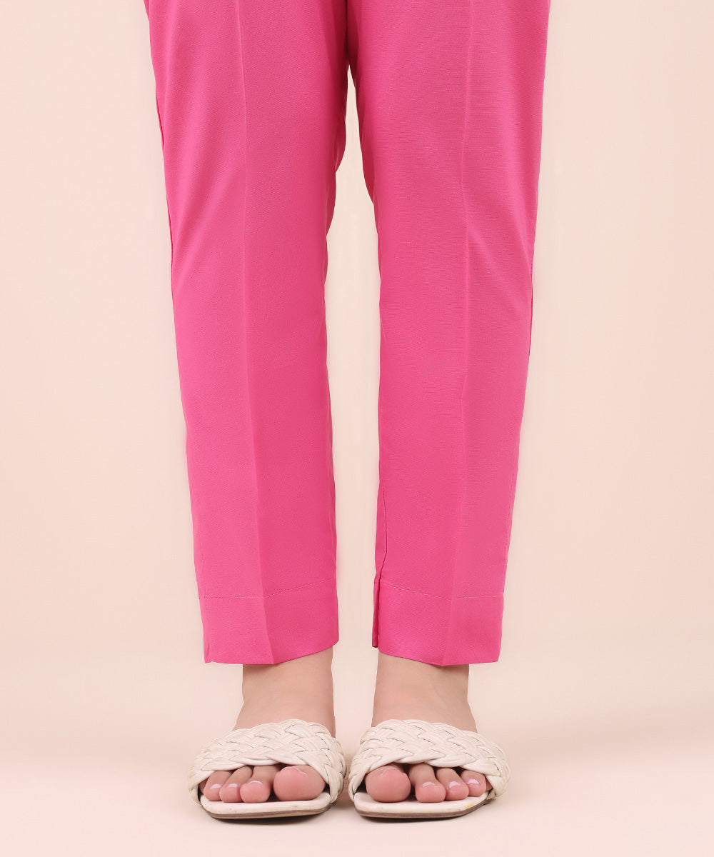 Women's Pret Cambric Pink Dyed Cigarette Pants