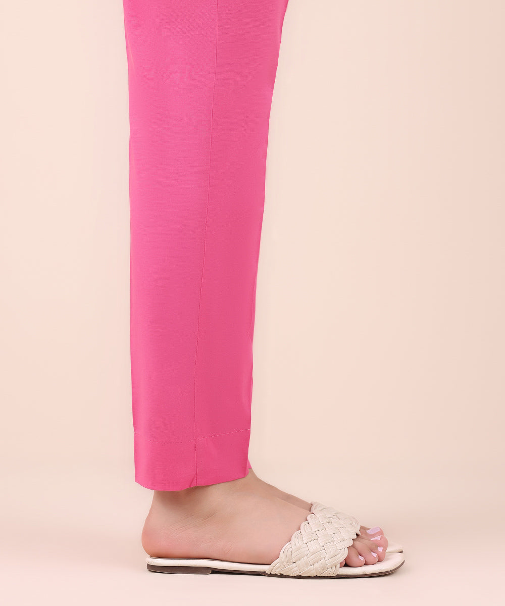 Women's Pret Cambric Pink Dyed Cigarette Pants