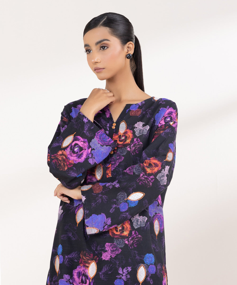 Women's Pret Light Khaddar Embroidered Multi Boxy Shirt