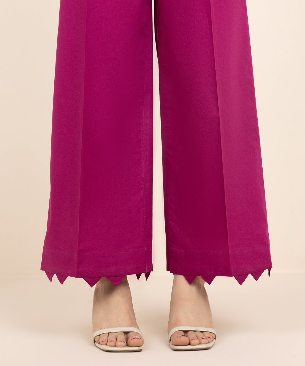 Women's Pret Cambric Pink Solid Culottes