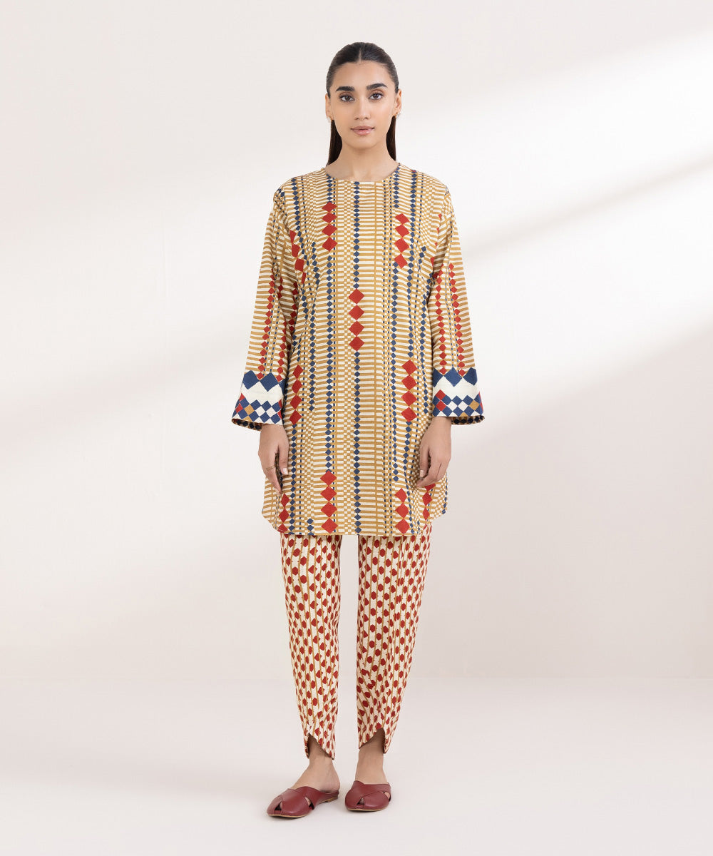 Women's Pret Light Khaddar Printed Multi Boxy Shirt