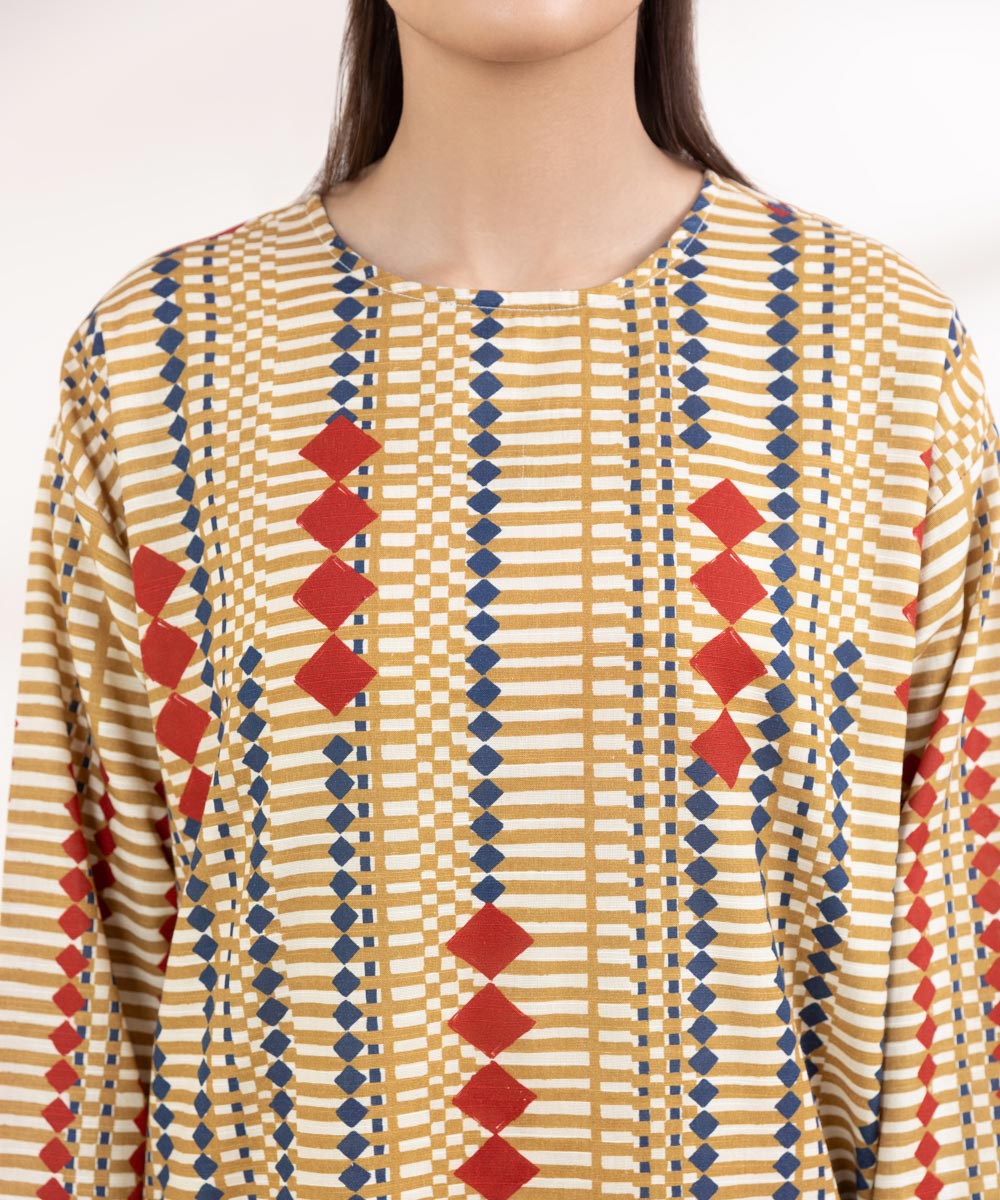 Women's Pret Light Khaddar Printed Multi Boxy Shirt