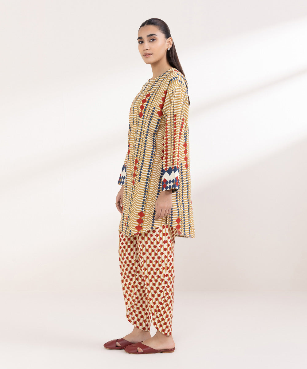 Women's Pret Light Khaddar Printed Multi Boxy Shirt