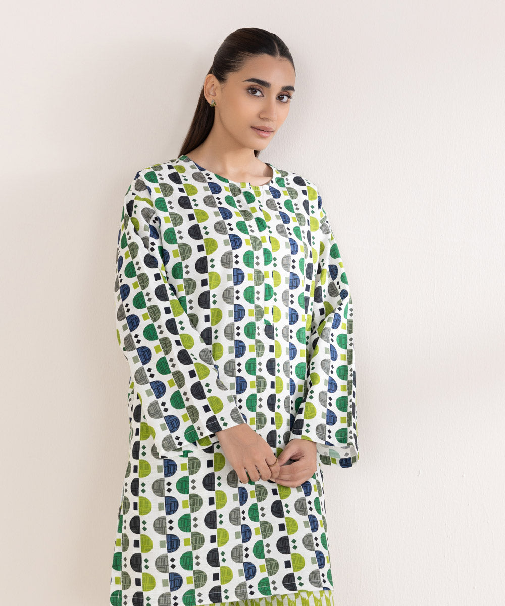 Women's Pret Light Khaddar Printed Multi Boxy Shirt