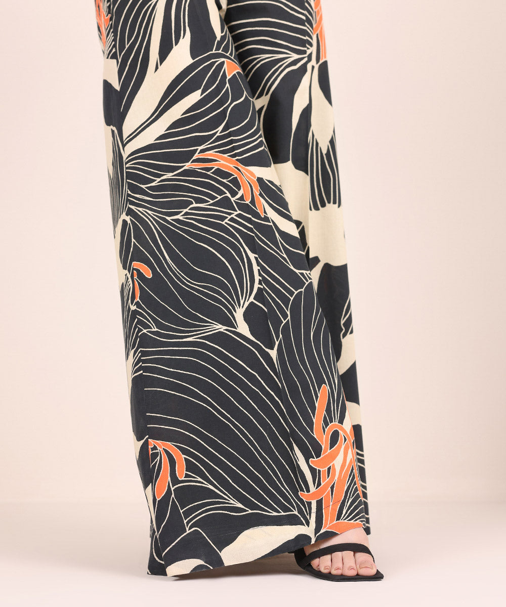 Women's Pret Linen Multi Printed Flared Pants