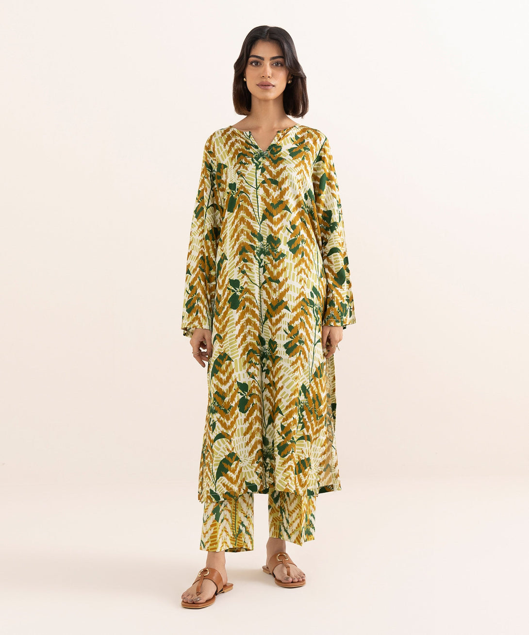 Women's RTW Arabic Lawn Multi Printed A-Line Shirt