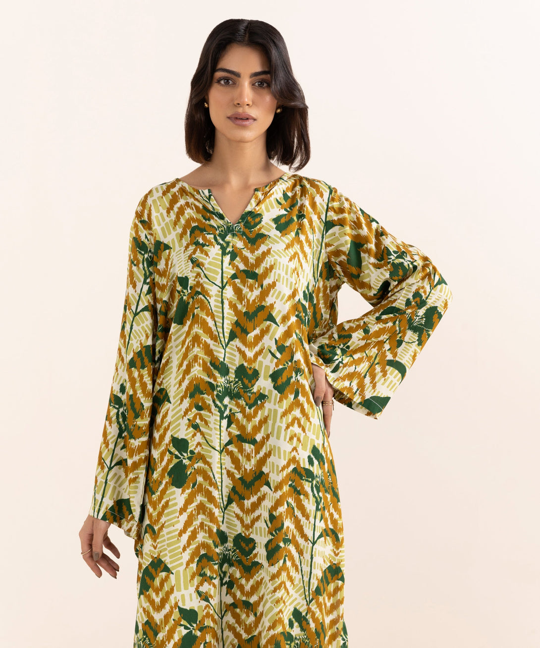 Women's RTW Arabic Lawn Multi Printed A-Line Shirt