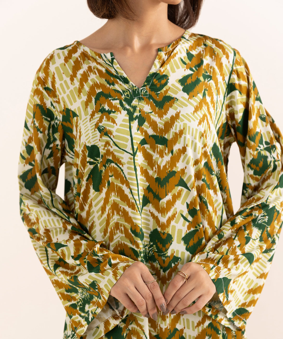 Women's RTW Arabic Lawn Multi Printed A-Line Shirt