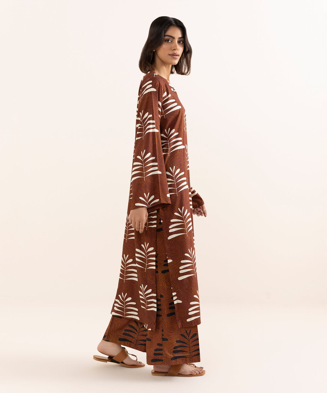 Women's RTW Arabic Lawn Red Printed A-Line Shirt