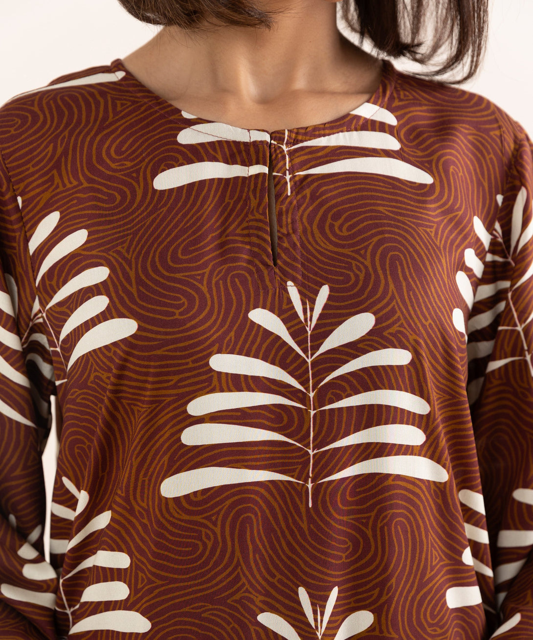 Women's RTW Arabic Lawn Red Printed A-Line Shirt