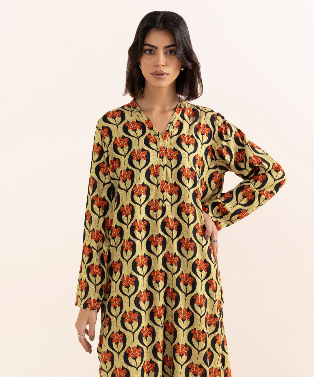 Women's RTW Arabic Lawn Multi Printed A-Line Shirt