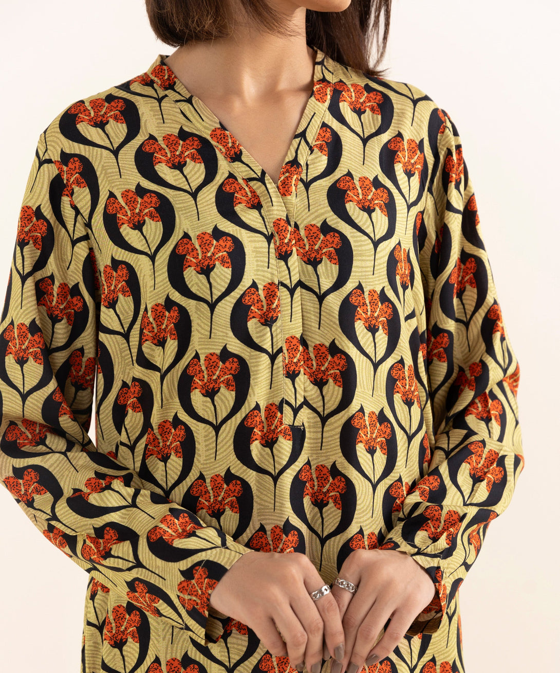 Women's RTW Arabic Lawn Multi Printed A-Line Shirt