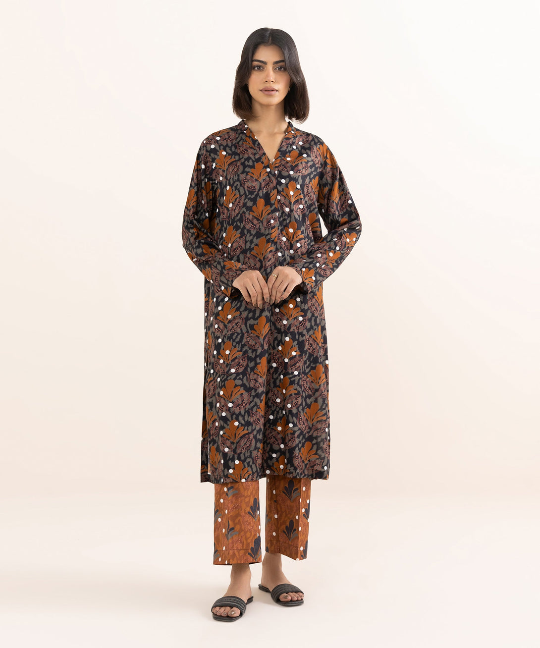 Women's RTW Arabic Lawn Multi Printed A-Line Shirt