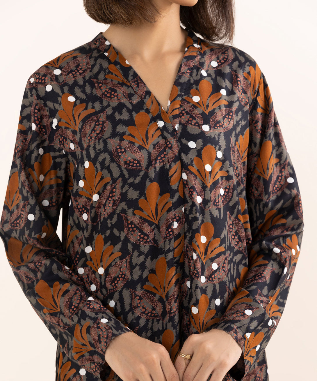 Women's RTW Arabic Lawn Multi Printed A-Line Shirt