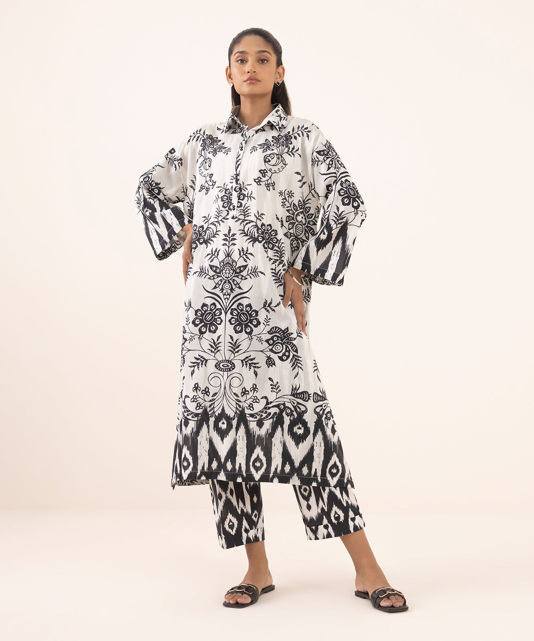 Women's RTW Dobby Multi Printed Boxy Shirt