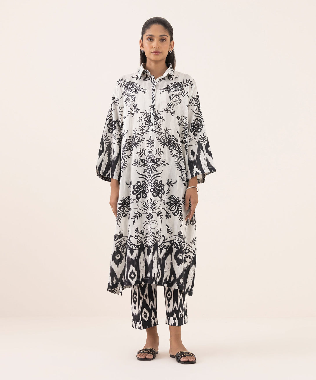 Women's RTW Dobby Multi Printed Boxy Shirt