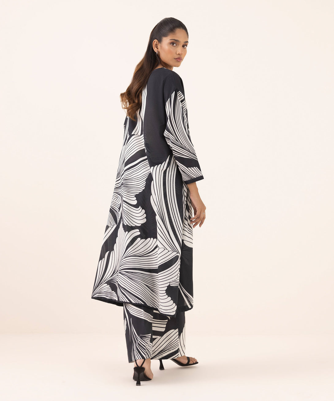 Women's RTW Dobby Multi Printed Drop Shoulder Shirt