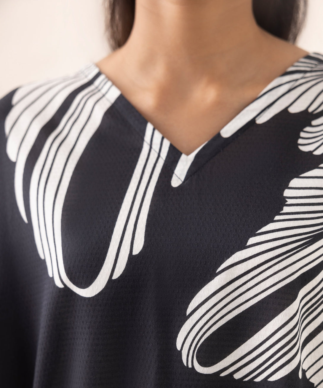 Women's RTW Dobby Multi Printed Drop Shoulder Shirt