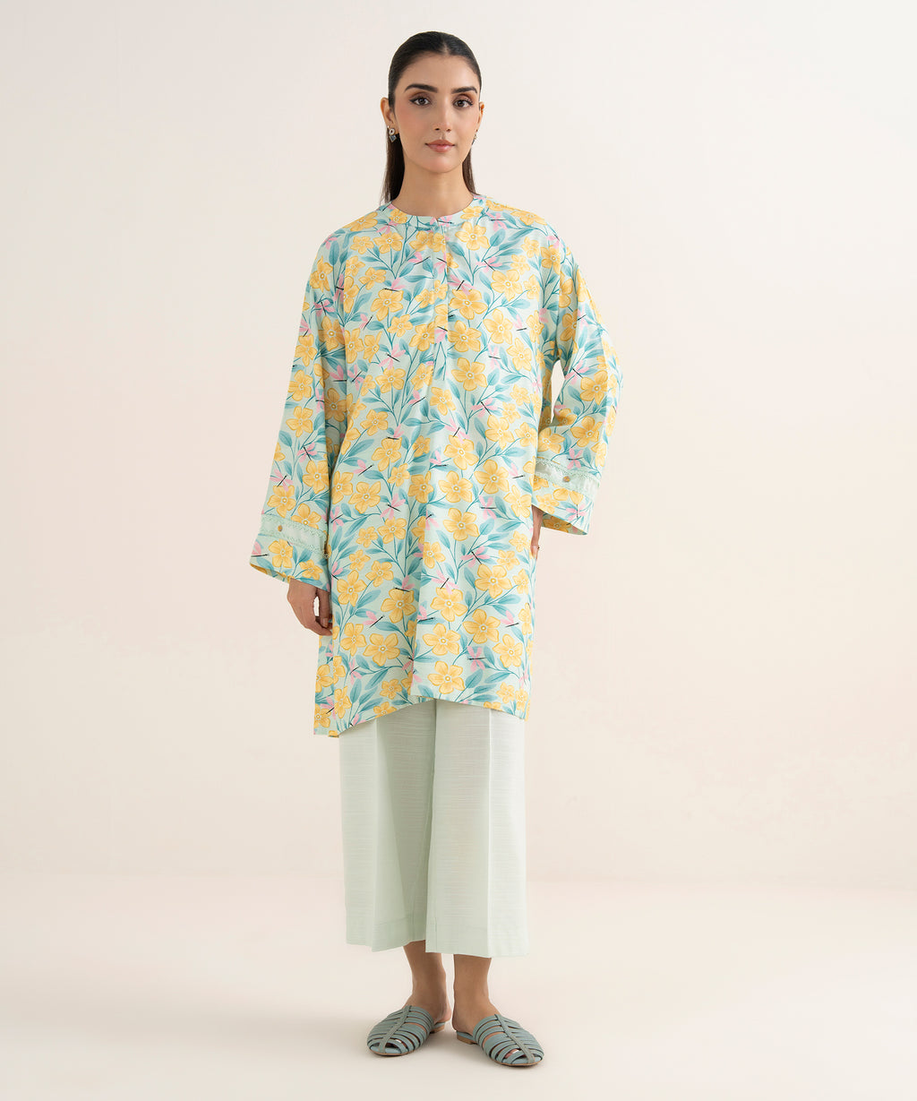 Printed Arabic Khaddar Shirt