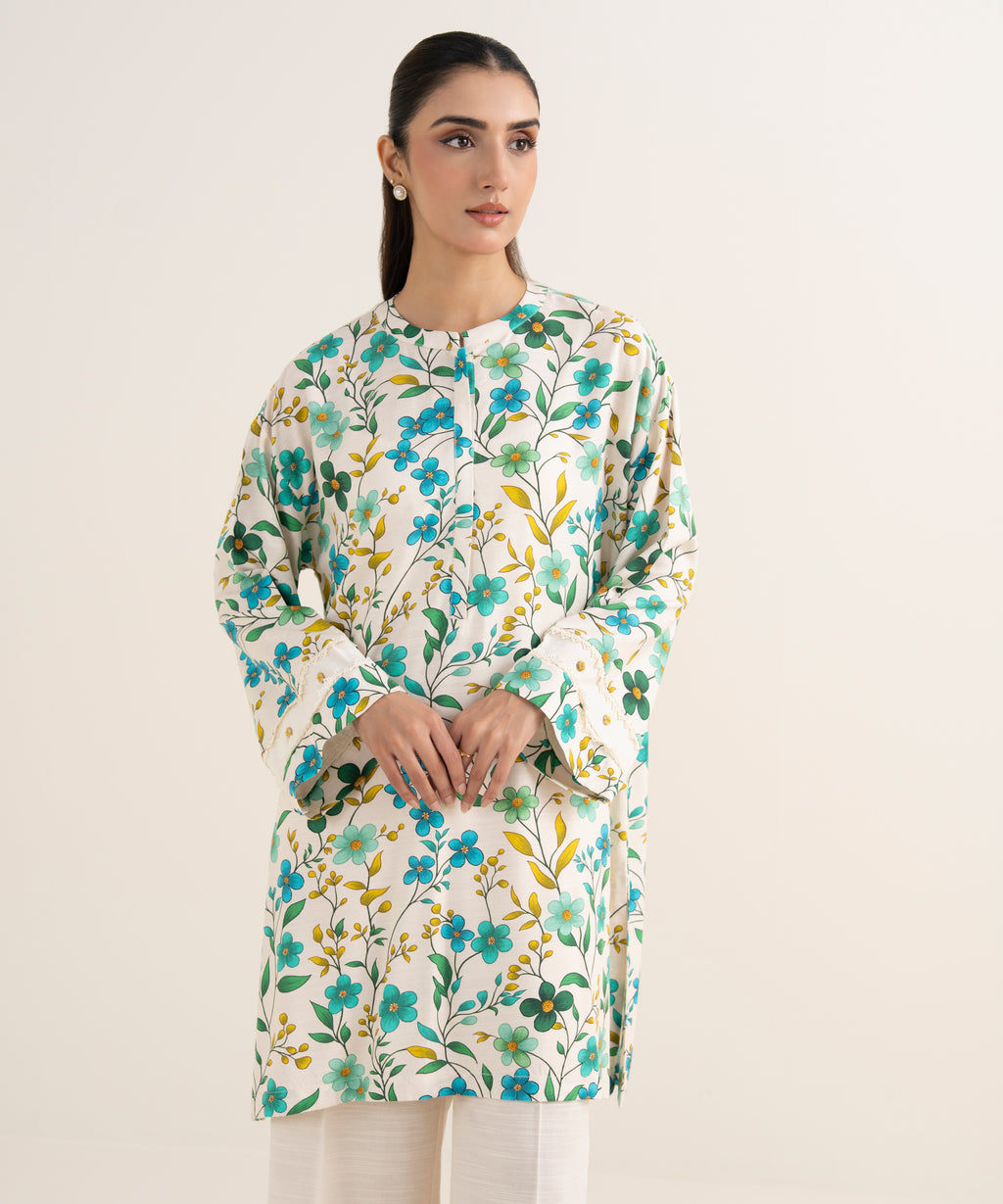 Printed Arabic Khaddar Shirt